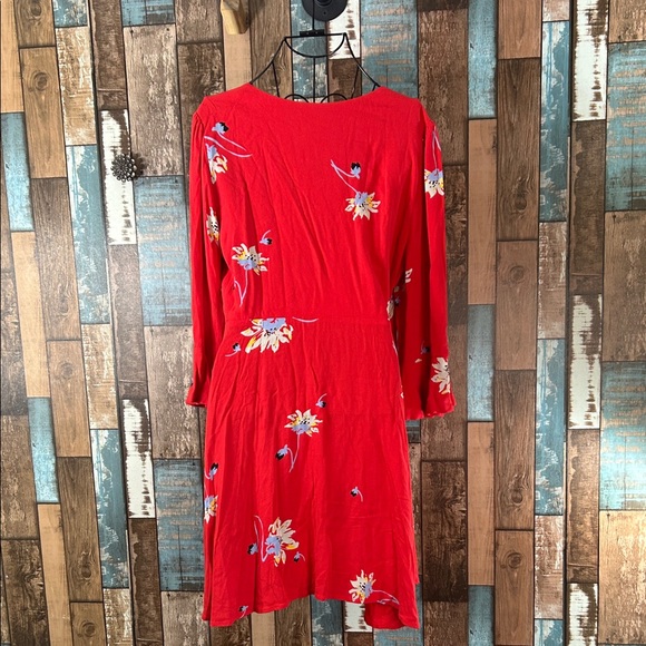 Free people  Red Floral Long Sleeve Dress - Picture 14 of 16